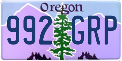OR license plate 992GRP
