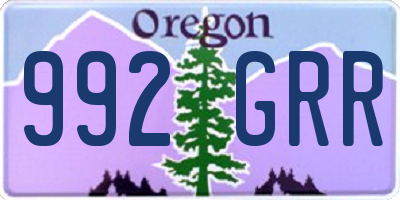OR license plate 992GRR