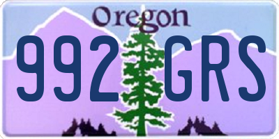OR license plate 992GRS