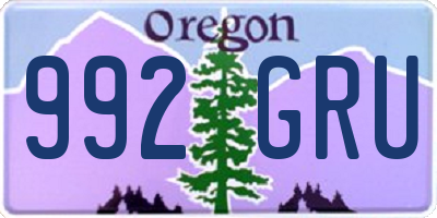 OR license plate 992GRU