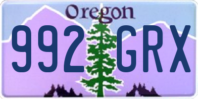 OR license plate 992GRX