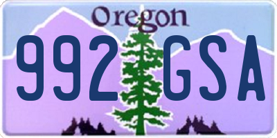 OR license plate 992GSA