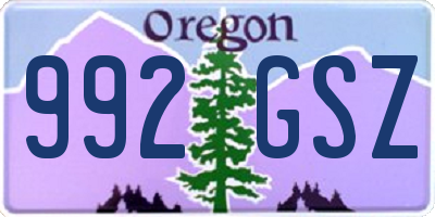 OR license plate 992GSZ