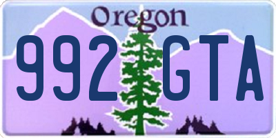 OR license plate 992GTA