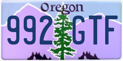 OR license plate 992GTF