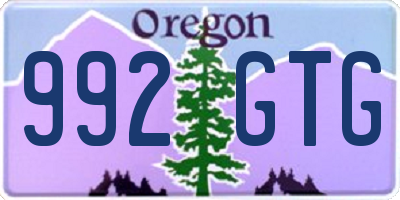 OR license plate 992GTG
