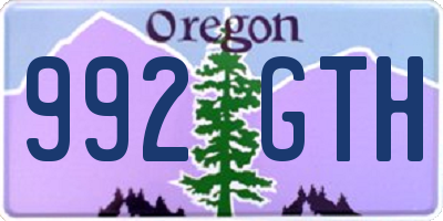 OR license plate 992GTH