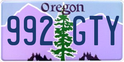 OR license plate 992GTY