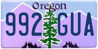OR license plate 992GUA