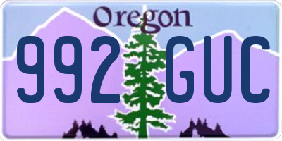 OR license plate 992GUC