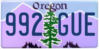 OR license plate 992GUE