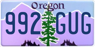 OR license plate 992GUG