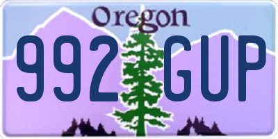 OR license plate 992GUP