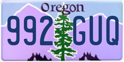 OR license plate 992GUQ