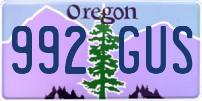 OR license plate 992GUS