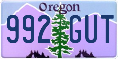 OR license plate 992GUT