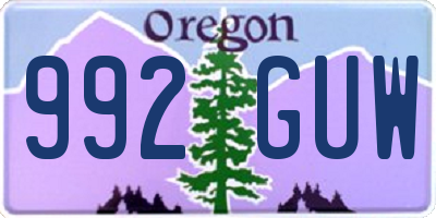 OR license plate 992GUW