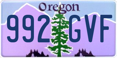 OR license plate 992GVF
