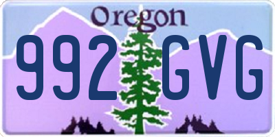 OR license plate 992GVG