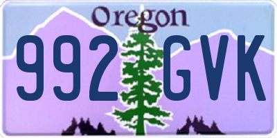 OR license plate 992GVK