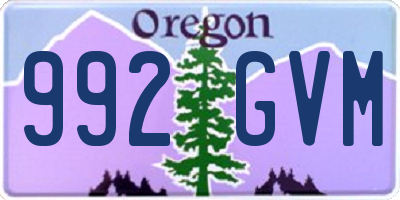OR license plate 992GVM