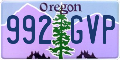 OR license plate 992GVP