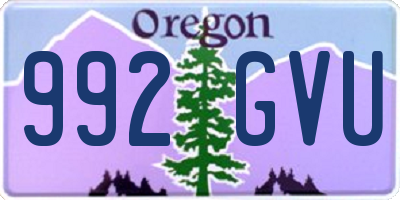 OR license plate 992GVU