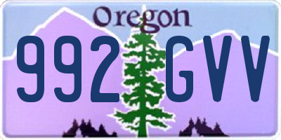 OR license plate 992GVV