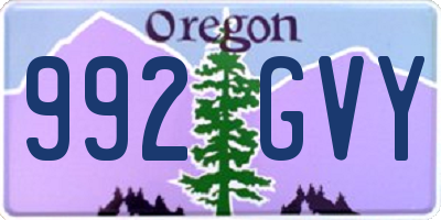 OR license plate 992GVY