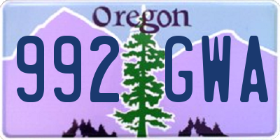 OR license plate 992GWA