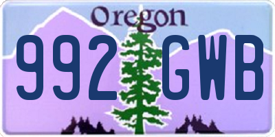 OR license plate 992GWB