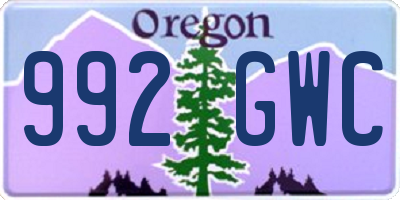 OR license plate 992GWC