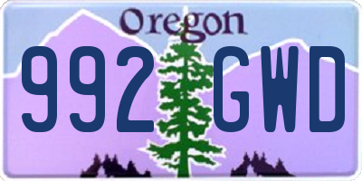 OR license plate 992GWD