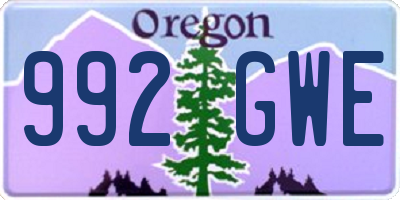 OR license plate 992GWE