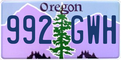 OR license plate 992GWH