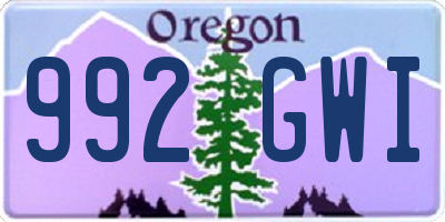 OR license plate 992GWI