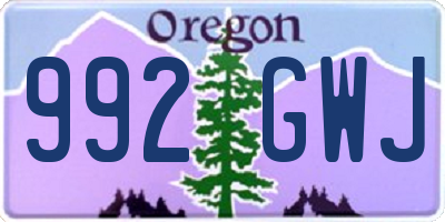 OR license plate 992GWJ