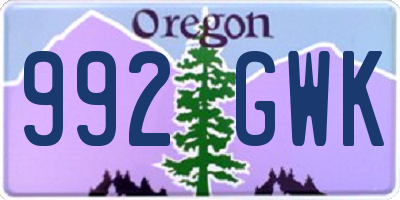 OR license plate 992GWK