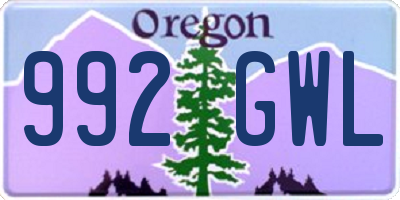 OR license plate 992GWL