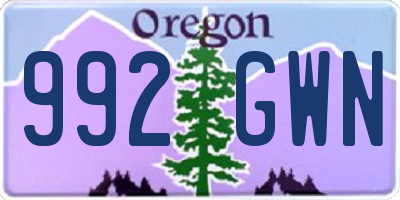 OR license plate 992GWN