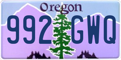 OR license plate 992GWQ