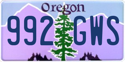 OR license plate 992GWS