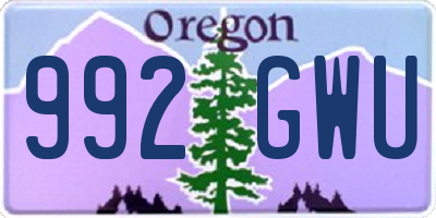 OR license plate 992GWU