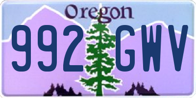 OR license plate 992GWV