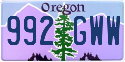 OR license plate 992GWW