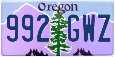 OR license plate 992GWZ