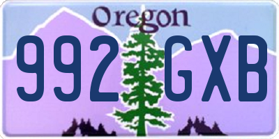 OR license plate 992GXB