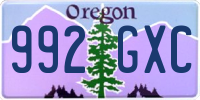 OR license plate 992GXC