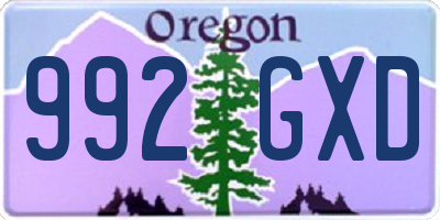 OR license plate 992GXD