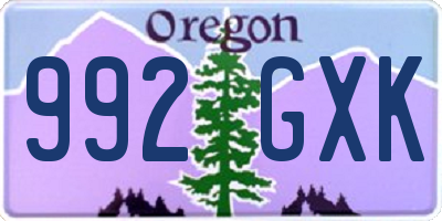 OR license plate 992GXK
